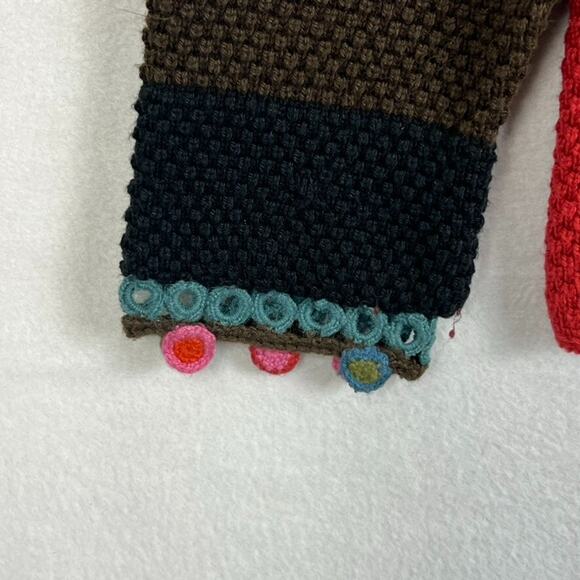 Little Journeys Chicago Knit Sweater Women's Size M Alpaca Wool Blend Red V Neck - Picture 4 of 8